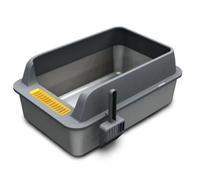 Cryfokt Bac à Litière en Acier Inoxydable pour Chat, 58 X 38 X 30 Cm | Bac à litière en métal semi-fermé extra large, à côtés hauts avec entrée basse, pour chats d\'intérieur