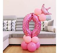 Cryfokt Ballon en Aluminium Chiffre 32, Couleur Vive pour Décoration de | Grand ballon d\'anniversaire avec hélium, décoration d\'anniversaire de mariage, accessoire Photo pour fête prénatale