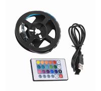 Cryfokt Bande LED RGB USB 120 ° pour Rétro-éclairage D'ordinateur de Bureau, LED SMD 5050 avec Télécommande 44 Touches, Télécommande IR étanche (0,5 mètres + contrôleur 24 touches)