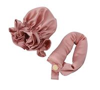 Cryfokt Bigoudi sans Chaleur Bandeau en Satin Rose Poussiéreux pour Femme, Bandeau de Boucles de Cheveux Portable pour Dormir, Bigoudi en Tissu pour Cheveux Longs ou Moyens, Rose Poussiéreux