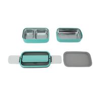 Cryfokt Boîte à Déjeuner Double Couche en Acier Inoxydable, Conception Compartimentée Sûre pour -ondes, pour Bureau, école, Pique-nique, 1400ml (Vert Menthe)
