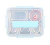 Cryfokt Boîte à Déjeuner en Acier Inoxydable, 5 Compartiments, Boîte Scellée de Conservation de la Chaleur pour Adultes et étudiants 11,8x9,6x2,8 Pouces (BLUE)