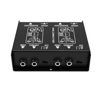 Cryfokt Boîte de Direct Stéréo XLR avec éliminateur de Bourdonnement pour | DB2 Passif 2 Canaux DI Box, Boîte Directe Antibruit pour Système de Mixage Clavier Guitare, Entrées 1/4 Pouces, Métal