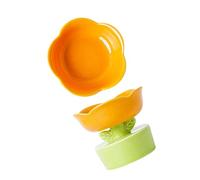 Cryfokt Bol en Céramique surélevé pour Chat, élégant, Grande capacité, pour Chiens et Chats, Protection de la Colonne Cervicale, Conception en Céramique (Orange)