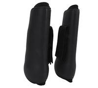 Cryfokt Bottes Avant de Cheval, Protection de Jambe de Coque Réglable pour Les Courses D'équitation, Bottes de Tendon de Cheval de Conception Fixée pour Les Cavaliers (Pattes Avant Noires Moyen)