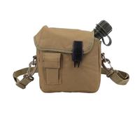 Cryfokt Bouteille D'eau de Sport 1,5 L, Grande capacité, Portable, Plate, pour Camping, avec Sac de Taille, Matériau PVC Durable (Kaki)