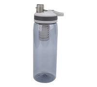 Cryfokt Bouteille d'eau Filtrée, Purificateur d'eau D'extérieur Portable 770 ML, d'urgence pour Le Camping, la Randonnée, Légère, Compacte et Durable pour Les Voyages, la Randonnée (Noir) (Grey)