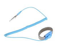 Cryfokt Bracelet de Mise à la Terre de Réglage de Dragonne Antistatique en Acier Inoxydable pour Atelier de Poussière et Maintenance électronique Argent et Bleu