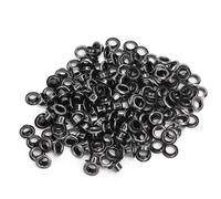 Cryfokt Brass Brommet, 4 Mm Double côté 100 Set en Laiton Eyelet en Laiton Es Eyelet Clothing Sac Accessoire pour la Maison (Argent noir)