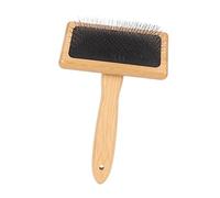 Cryfokt Brosse Carde pour Animaux, Peigne de Toilettage avec Coussin D'air et Manche en Bambou for Nettoyage des Poils D'animaux (Grande)