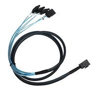 Cryfokt Câble de Carte Adaptateur Mini SAS HD 12 Go SFF 8643 à 4 LSI Haute Vitesse, Remplacement Robuste en Cuivre tissé de 1M de Long