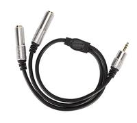 Cryfokt Câble Répartiteur 3,5 Mm Mâle vers Double 6,35 Mm Femelle Durable Plug and Play pour équipement de Cinéma Maison et équipement de Musique 1,6 Pieds