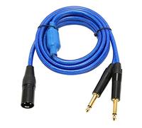 Cryfokt Câble XLR Mâle vers Double 6,35 Mm à Faible Perte, Son Stéréo Clair pour Amplificateur Mélangeur 3,3 Pieds