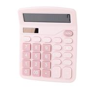 Cryfokt Calculatrice Solaire Mignonne Petite Calculatrice Numérique de Bureau pour étudiants Enseignants école à Domicile Légère Portable (Pink)