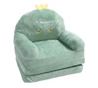 Cryfokt Canapé Pliable pour Enfants avec Poignée Large, Chaise Douce de Dinosaure Vert de Dessin animé pour Les Tout-Petits pour la Lecture, Sommeil Relaxant pour Garçons et Filles (Pliage en Tiers)