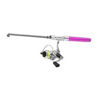 Cryfokt Canne à Pêche et Moulinet en Forme de Mini Stylo, Combo en Alliage D'aluminium Haute Résistance adapté à la Pêche en Ruisseau et en Roche (Purple)