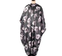Cryfokt Cape de Salon Douce et Lisse, Antistatique, Robe de Coupe de Cheveux pour Coiffeurs Professionnels, Noire, Taille Libre, 1 unité