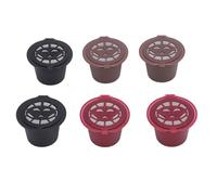 Cryfokt Capsules de café Réutilisables, 6 Dosettes de café Rechargeables, en Acier Inoxydable, Haute Température, économie D'argent, Facile à Utiliser avec Passoire en Maille pour la