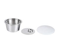 Cryfokt Capsules de café Réutilisables en Acier Inoxydable, Adaptées à, Couvercle en Silicone de qualité Alimentaire, Respectueuses de L'environnement, Rouge (WHITE)