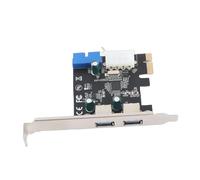 Cryfokt Carte D'extension PCI-E USB3.0 Hub Compact à Double Port pour Une Vitesse de Transfert de Données Améliorée pour Les Ordinateurs Portables et de Bureau, Plug and Play Simple