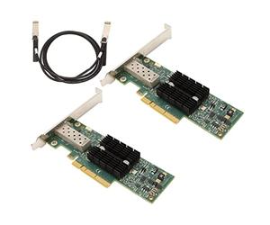 Cryfokt Carte Réseau SFP+ PCIE Haute Vitesse 10 Go avec Câble de Conversion de 1 M pour PC, Prend en Charge la Réplication de Plusieurs PC, Fabriquée en Matériau PCB Durable