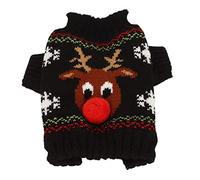 Cryfokt Chandails de Neige pour Chien, Motif D'élan de Noël, Pull épais pour Animaux de Compagnie de Petite et Moyenne Taille, Tissu en Fibre Acrylique, à Porter au Quotidien, en Voyage ou en Séance