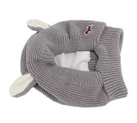 Cryfokt Chapeau de Laine de Chien, Lapins Doux en Tricot Ohrhut Soulage la Peur des Gros Chiens (Grey)