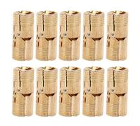 Cryfokt Charnière Cachée Cylindrique en Laiton Poli de 12 Mm, Charnières à Baril Dissimulées à Ouverture à 180 Degrés pour Boîte à Bijoux, Petits Meubles
