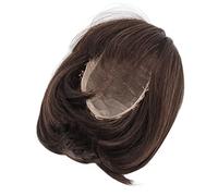 Cryfokt Cheveux de Poupée, Perruque Professionnelle à Frange Droite, Longueur D'épaule, Fibre Douce, Facile à Couper pour 1/3 BJD, Look Réaliste pour les Amateurs de Poupées (Marron foncé)