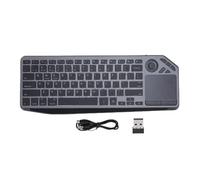 Cryfokt Clavier Tactile sans Fil, 2,4 G, 1000 MAh, 78 Touches Bluetooth Double Mode avec Rétroéclairage 7 Couleurs et Contrôle Tactile Multi-gestes, pour Tablette Portable