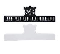 Cryfokt Clip de Notes de Livre Musical, Support de Page de Musique en Plastique Robuste pour une Performance Facile, 2 Pièces Jaune/noir, Parfait pour les Musiciens (BLACK)