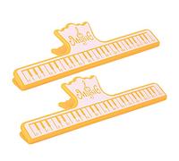 Cryfokt Clip de Notes de Livre Musical, Support de Page de Musique en Plastique Robuste pour une Performance Facile, 2 Pièces Jaune/noir, Parfait pour les Musiciens (YELLOW)