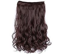 Cryfokt Clip D'extension de Cheveux Bouclés de 23,6 Pouces avec 6 Clips Fermes pour un Style amélioré Lors D'événements (Marron foncé #13)