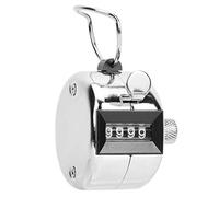 Cryfokt Compteur Manuel, Outil Durable en Alliage D'aluminium à 4 Chiffres pour Un Comptage Précis dans Les Statistiques, Argent, Conception Compacte