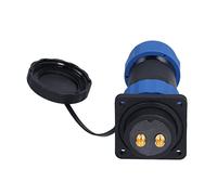 Cryfokt Connecteur étanche IP68 carré 4 Trous 380V 45A Prise de Courant D'aviation, Broche Plaquée or Durable pour Machine Contrôlée par Programme (2 noyaux)