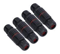 Cryfokt Connecteurs de Boîte de Jonction étanches, Bornes en Laiton Durables pour L'extérieur, Connecteur Droit pour Lumières de Jardin, 4 Pièces (Deux entrées, deux sorties)