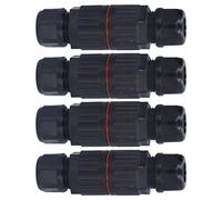 Cryfokt Connecteurs de Boîte de Jonction étanches, Bornes en Laiton Durables pour L'extérieur, Connecteur Droit pour Lumières de Jardin, 4 Pièces (Trois entrées et trois sorties)