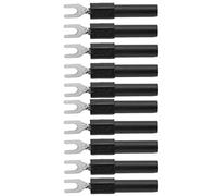 Cryfokt Connecteurs de Fil à Fourche de 4mm, Fiche à Pelle Durable pour les Tests Multimètre, Paquet de 10 pour équipement électrique (BLACK)