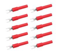Cryfokt Connecteurs de Fil à Fourche de 4mm, Fiche à Pelle Durable pour les Tests Multimètre, Paquet de 10 pour équipement électrique (rouge)