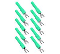 Cryfokt Connecteurs de Fil à Fourche de 4mm, Fiche à Pelle Durable pour les Tests Multimètre, Paquet de 10 pour équipement électrique (GREEN)