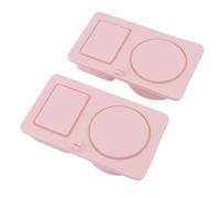 Cryfokt Conteneur de Collation en Silicone, Réutilisable en Silicone Pliable à Double Compartiment, Lave-vaisselle à l'épreuve des Fuites, adapté aux Enfants, à l'école, à Voyager (Rose)