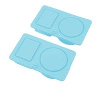 Cryfokt Conteneur de Collation en Silicone, Réutilisable en Silicone Pliable à Double Compartiment, Lave-vaisselle à l'épreuve des Fuites, adapté aux Enfants, à l'école, à Voyager (BLUE)
