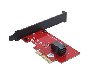 Cryfokt Convertisseur de Carte Adaptateur PCI-E 4X pour SSD NVMe, Convertisseur Compact SFF-8643 vers PCI-E 4X pour, avec Connecteur Mini-SAS HD et Support pour Système PC