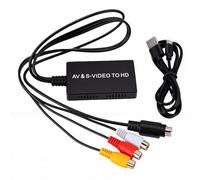 Cryfokt Convertisseur S-Vidéo AV vers HD, Sortie 1080P CVBS AV vers HD, Convertisseur D'interface Multimédia avec Plug and Play, pour Moniteurs HDTV, Lecteurs DVD VHS, Anciennes Consoles