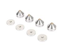 Cryfokt Coussinets D'isolation de Haut-parleur avec égaliseur Tri-bande pour une Fréquence Améliorée, 4 Tapis de Sol D'isolation en Aluminium, Adaptés aux Haut-parleurs et Amplificateurs (SILVER)