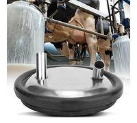 Cryfokt Couvercle et Joint de Seau à Lait en Acier Inoxydable, avec Deux Entrées Ouvertes pour Machines à Traire, Conçues pour les Chèvres, les Moutons et les Vaches, 8 Pouces