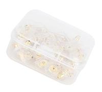 Cryfokt Dos de Boucles D'oreilles de Remplacement, 100 Pièces, Accessoires de Boucles D'oreilles en Laiton et en Plastique, Bouchon pour Boucle D'oreille, Bricolage