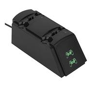 Cryfokt Double Station de Charge Support Léger pour 2 Poignées Chargeur USB avec Lumière LED pour Les Joueurs ABS Noir 6,3 * 2,8 *,4 Pouces
