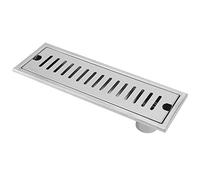 Cryfokt Drain de Sol Rectangulaire en Acier Inoxydable, Grand Débit, Durable, pour Douche, Salle de Bain, Ravin de Drainage pour Salle de Bain et Douche (Drainage latéral)