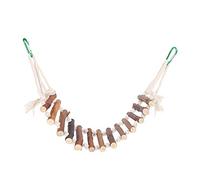 Cryfokt Échelle de Corde en Bois pour Perroquets, Pont-Levis Aérien Horizontal Sûr pour Oiseaux, Petit Pont Suspendu pour Animaux de Compagnie de 10 Cm pour Perroquets, Corde en Bois + Coton, 1 Pièce